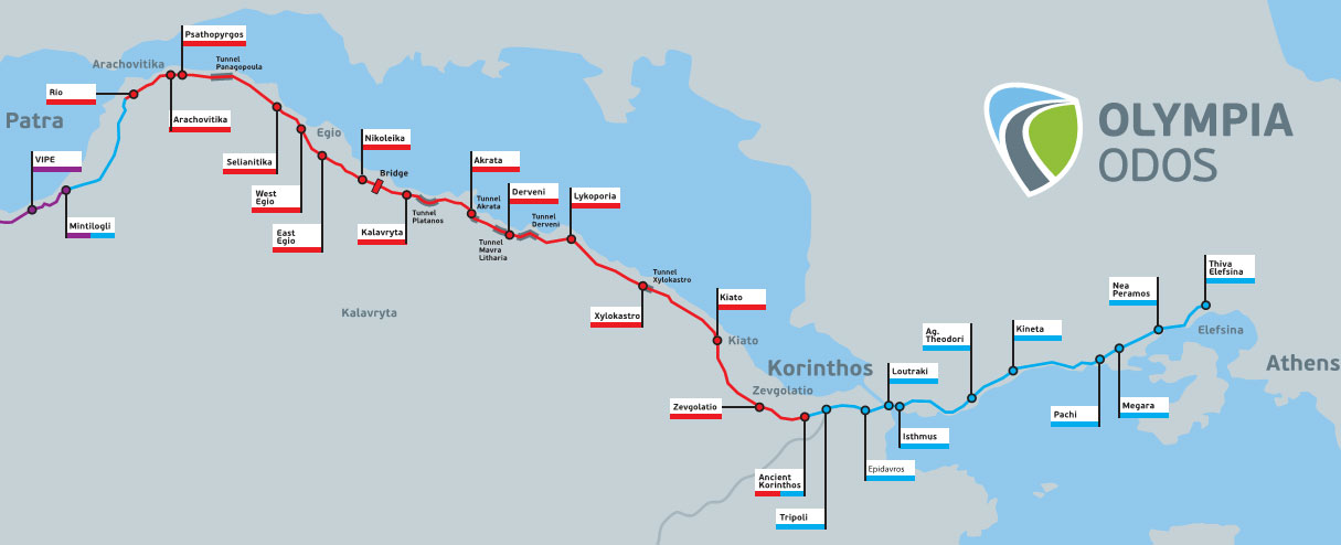 Карта дороги Olympia в Греции